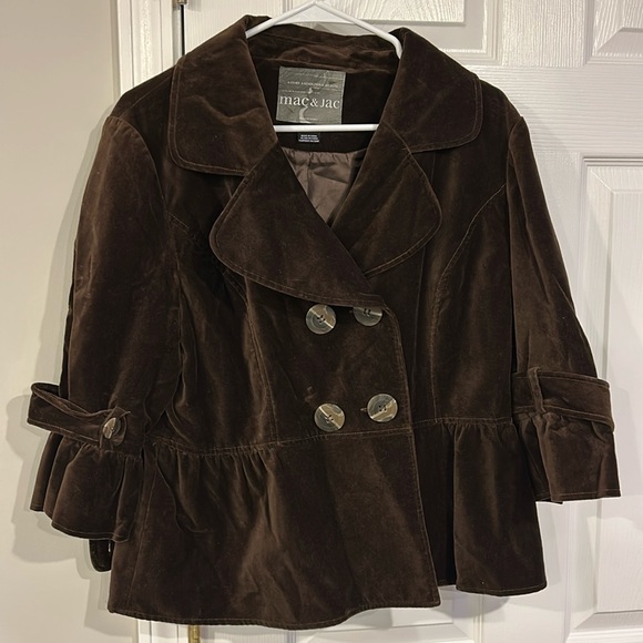 mac and jac Jackets & Blazers - Size 14, Mac and Jack brown velvet blazer